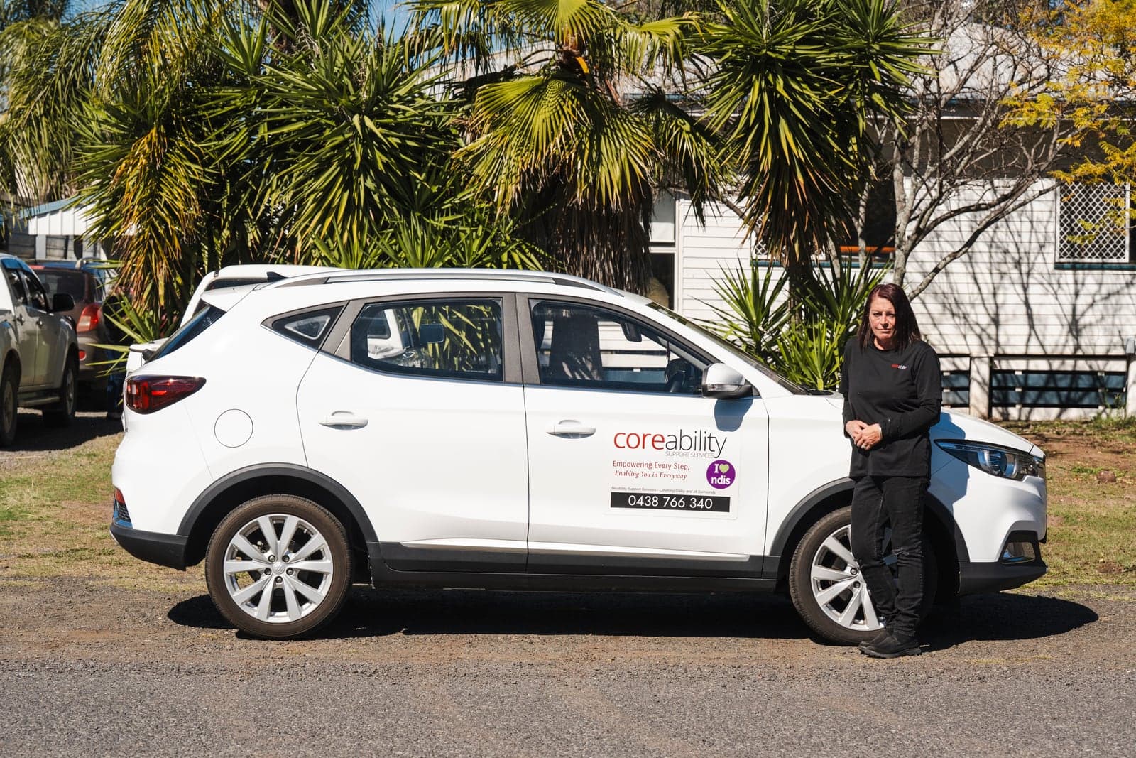 A branded Coreability vehicle in Dalby
