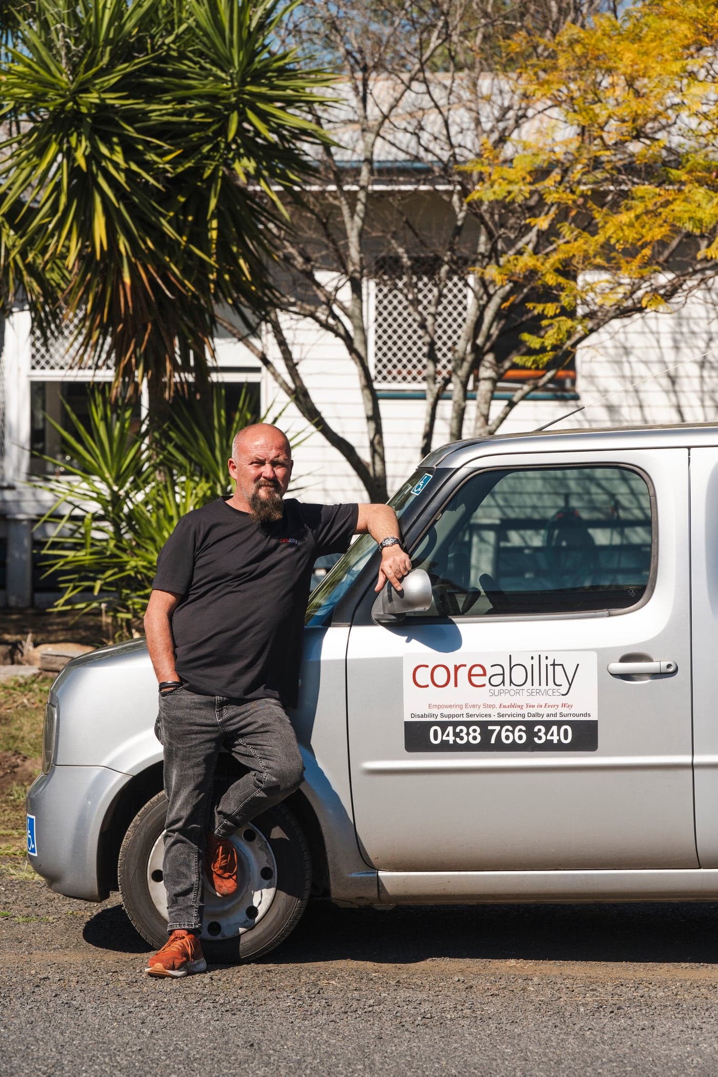 A Coreability branded van used for participant transport